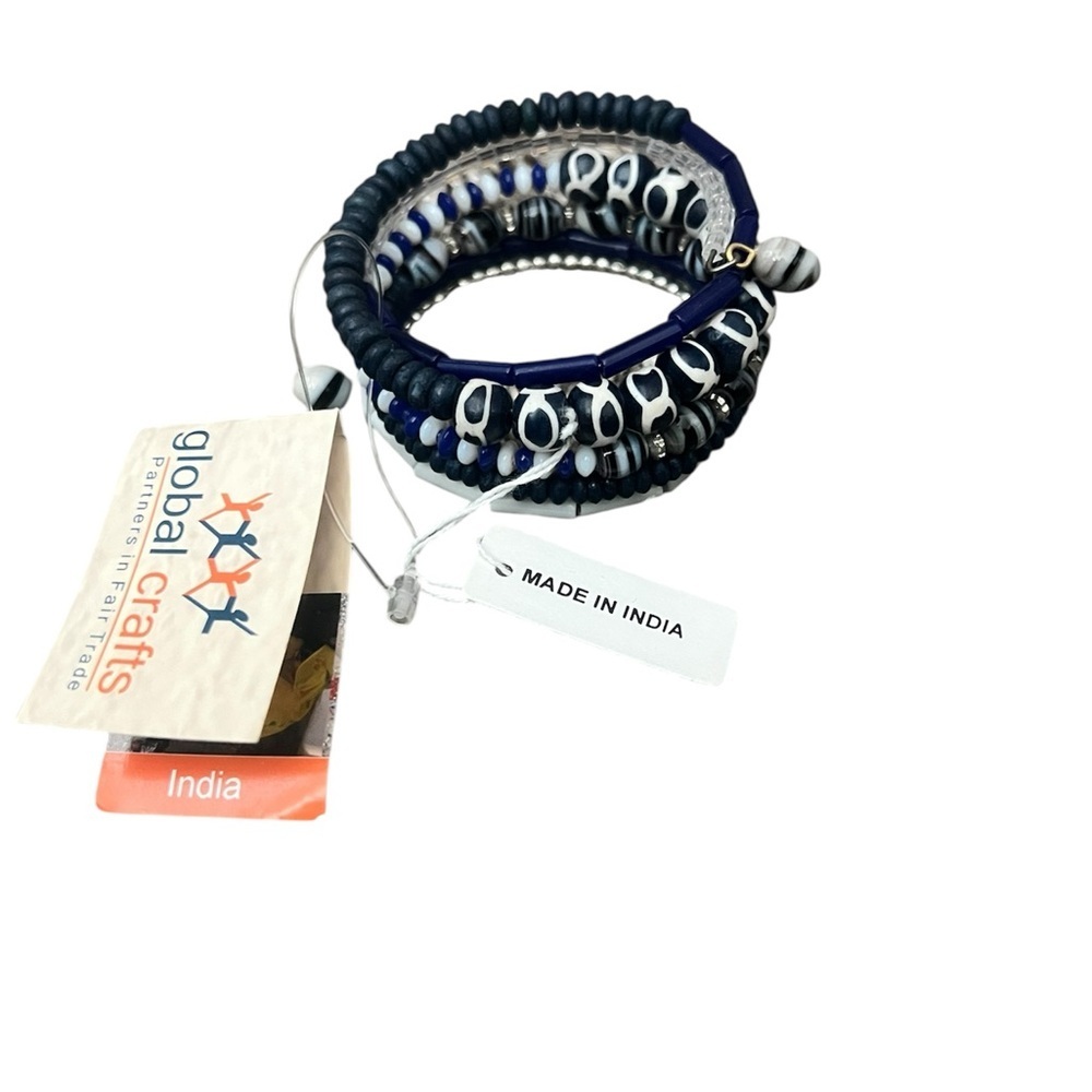 Handcrafted Blue Beaded Bracelet